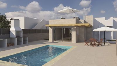 Villa de style moderne nouvellement construite à vendre à Polop. Distribuée sur un étage et avec solarium et piscine. Près de toutes les commodités.