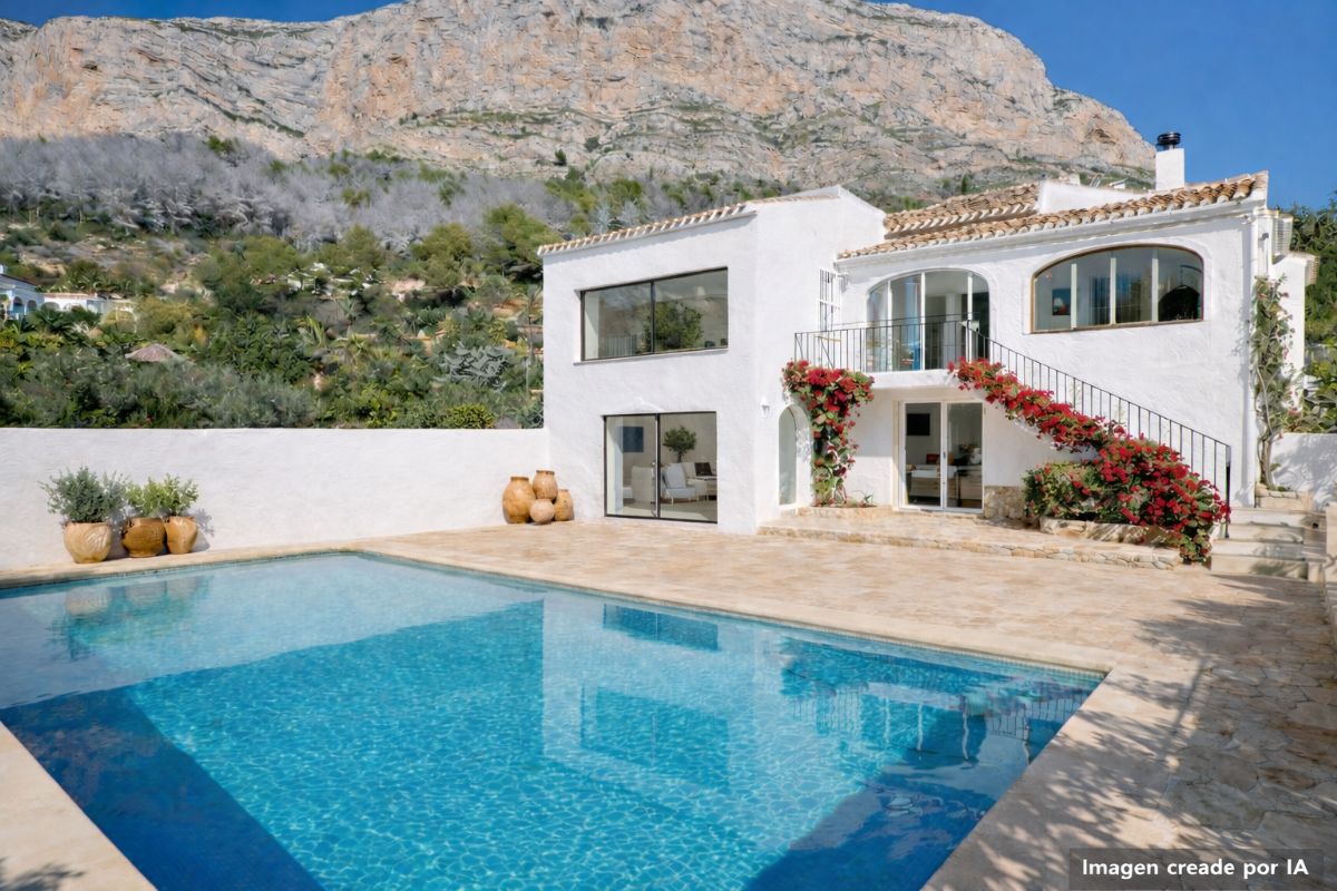 Villa en venta en Javea, ubicada en la tranquila y privilegiada zona del Montgo, un enclave
unico conocido por su microclima excepcional, con mas de 300 dias de sol al ano, inviernos
suaves y veranos agradables gracias a la proteccion natural de la montana.
