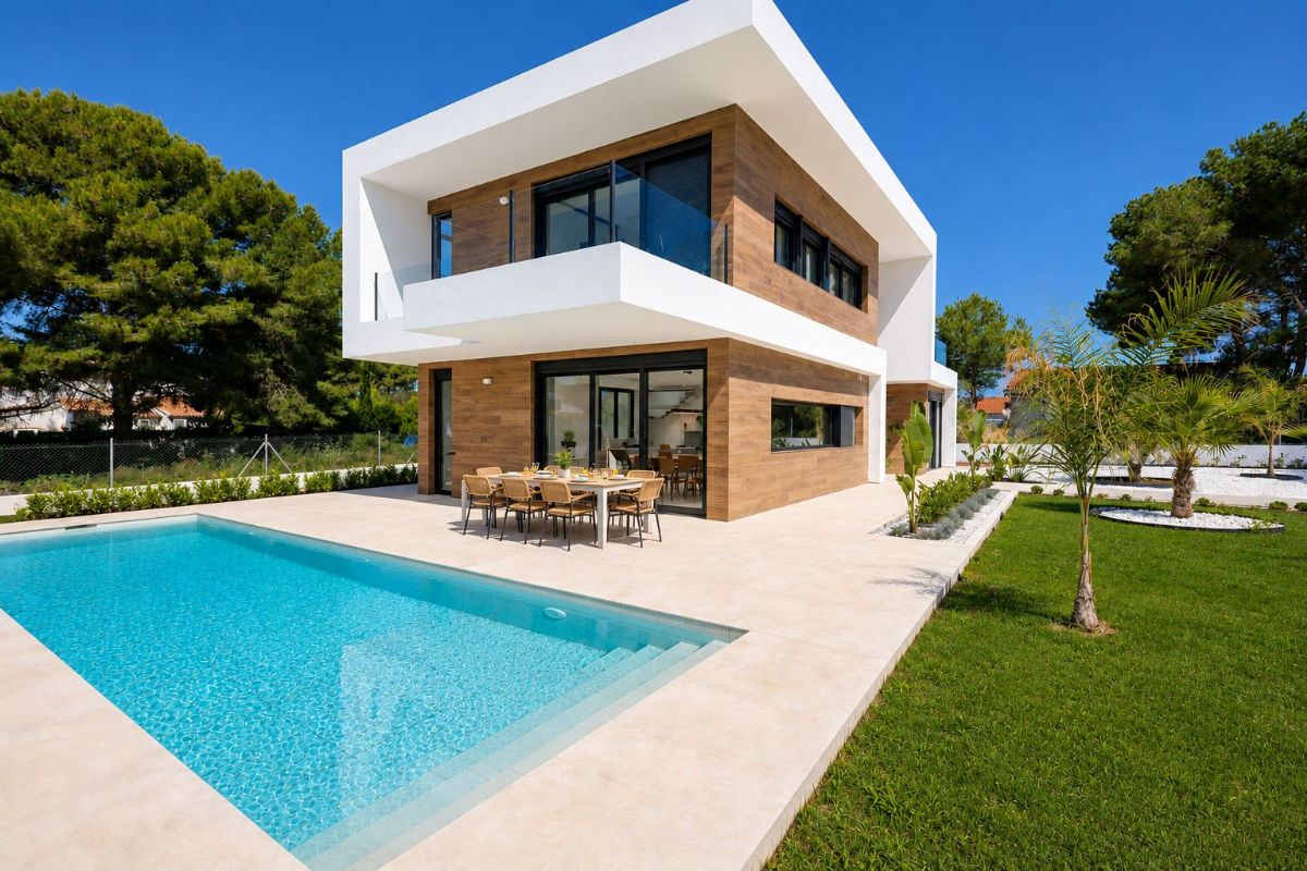 Villa unifamiliar de diseno moderno y minimalista situada en la exclusiva urbanizacion Costa Nova de Javea, en un privilegiado entorno natural a escasos minutos de la emblematica Cala Granadella.