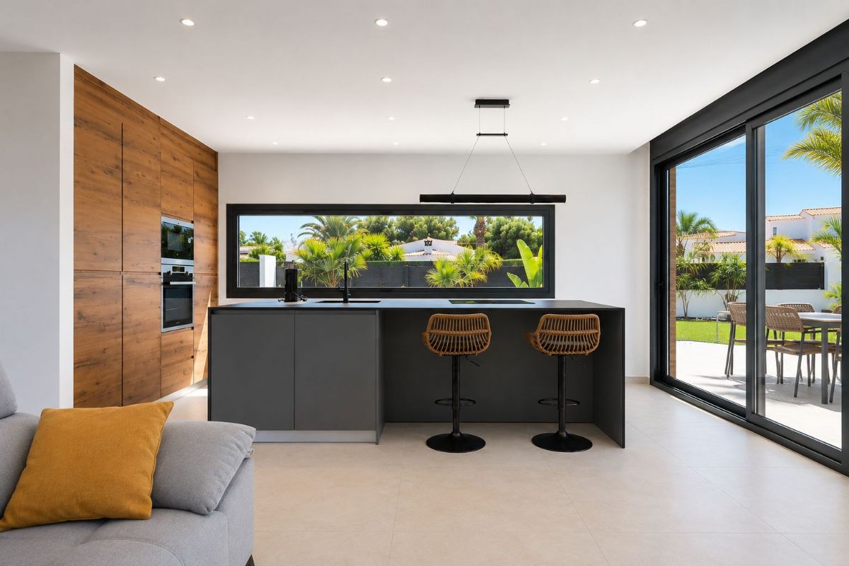 Villa unifamiliar de diseno moderno y minimalista situada en la exclusiva urbanizacion Costa Nova de Javea, en un privilegiado entorno natural a escasos minutos de la emblematica Cala Granadella.