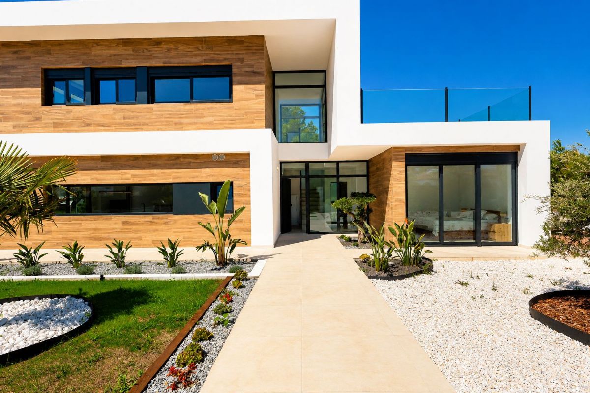 Villa unifamiliar de diseno moderno y minimalista situada en la exclusiva urbanizacion Costa Nova de Javea, en un privilegiado entorno natural a escasos minutos de la emblematica Cala Granadella.