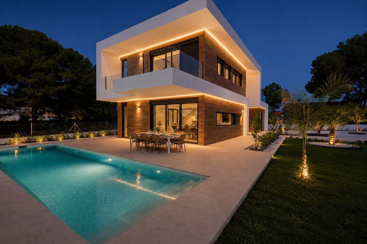 Villa unifamiliar de diseno moderno y minimalista situada en la exclusiva urbanizacion Costa Nova de Javea, en un privilegiado entorno natural a escasos minutos de la emblematica Cala Granadella.
